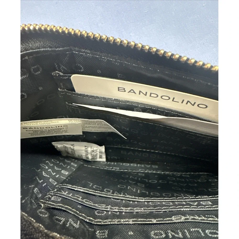 BANDOLINO Gold Chain Link Wristlet Wallet Faux‎ Python Skin Metallic Multi RDIF